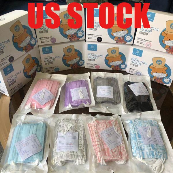 

ear-loop children 3 layer face mouth masks cover 3-ply non-woven disposable dust child mask soft breathable 330qqnx