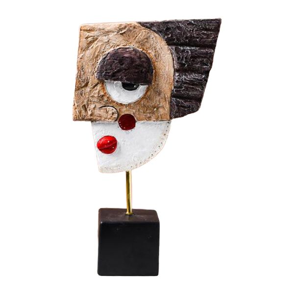 

modern resin crafts abstract face statue sculpture art ornament creative living room wine cabinet decoration home office bar shelf
