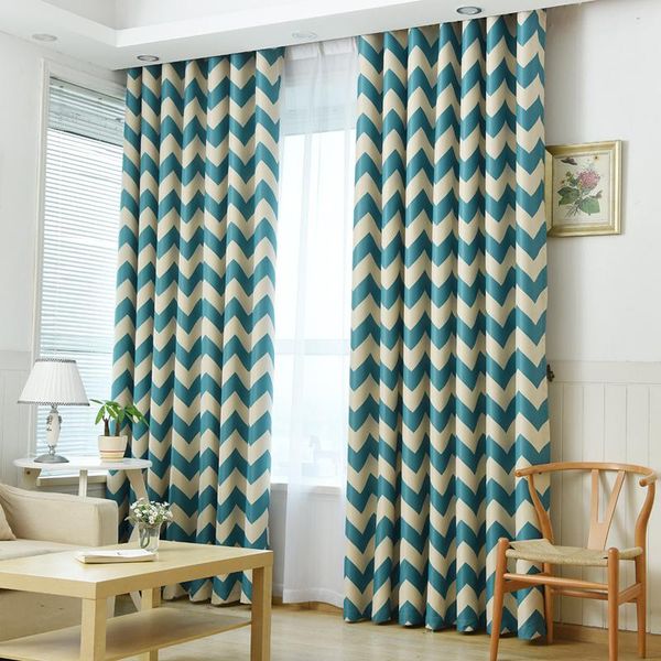 

curtain & drapes 2021 modern blue wavy grain curtains for living room white all- tulle sky semi-shade bedroom cloth orange blids