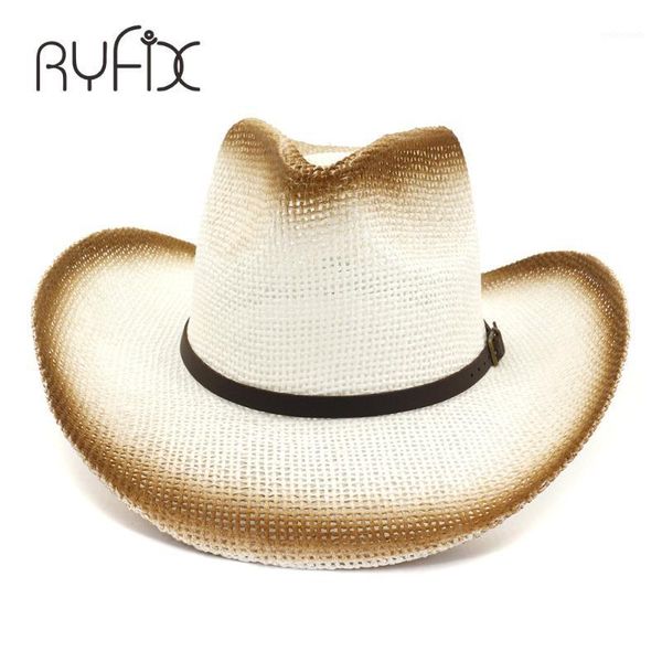 

wide brim hats personalized beach hat for men and women western outdoor cowboy spray-painted straw sunscreen ha201, Blue;gray