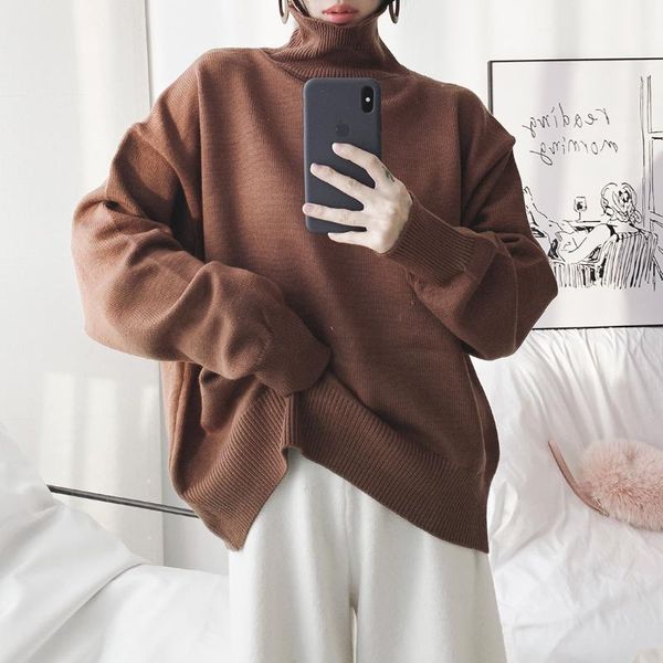 

women's sweaters winter casual oversize jumper shirt turtleneck commute white fashion bottoming sweater, White;black