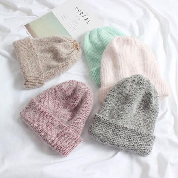 

beanie/skull caps selling winter hat real fur hats for women fashion warm beanie solid cover head cap, Blue;gray