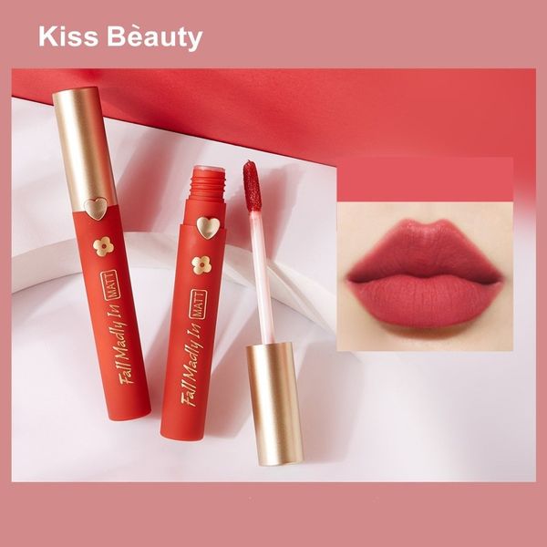 Kiss Beauty 4 Цвета Матовый Глянцевый Глянок для губ Бархат Гипкая Водонепроницаемая Жидкая Помада Гладкая Сексуальная Губная Груба Гляковая глазурь