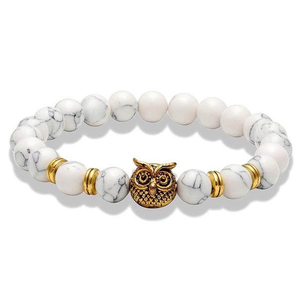 

высококачественные мужские струнные шариковые браслеты совы бусины бусины бусины браслеты череп шарм натуральный камень браслет йога ювелирн