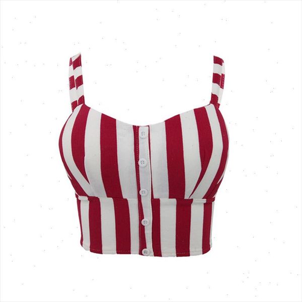 

female active tank striped women cropped elasticity women feminino bustier crop cami tank top, White