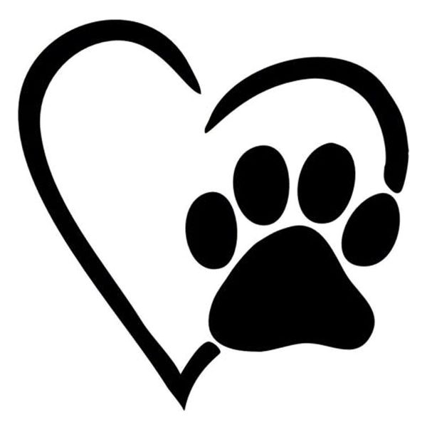 

12.6*12.7cm i love my dog heart paw car window decal stickers motorcycle car decoration accessories c6-1045