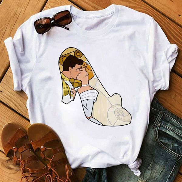

dream is a high heels princess prince print t shirt women summer tshirt harajuku tee cute tee shirt female graphic tee, White