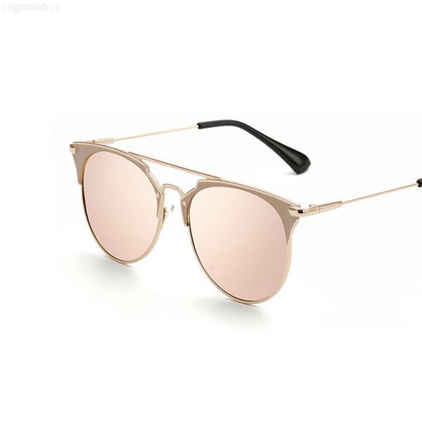 

round suanglasses fashion cat eye for sunglasses retro men and women designer eyewear metal frame uv400 sun glasses female, White;black