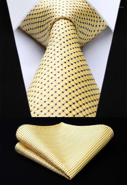 

new plaid check yellow color mens tie woven silk necktie handkerchief set tc630y8s1, Blue;purple