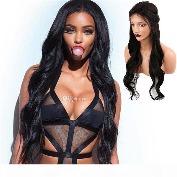 

360 lace frontal wig natural wave human hair wig 13x6 lace front wigs bleached knots swiss medium brown color lace 150% density, Black;brown