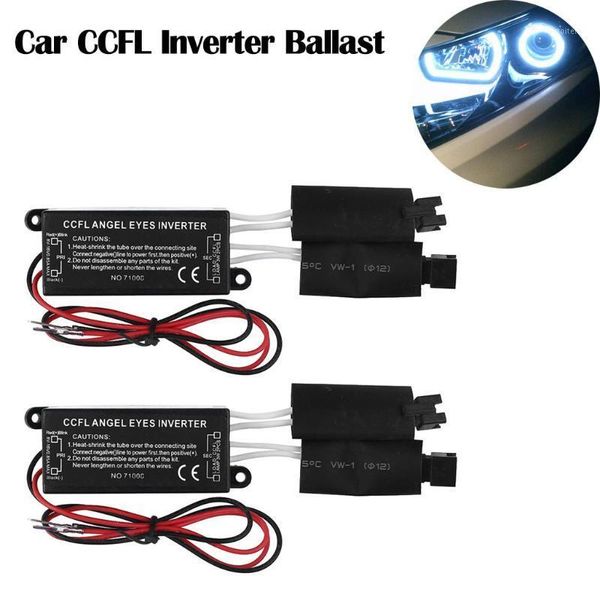 

new black car ccfl inverter ballast 2-outputs/pc halo rings angel eyes light 12v kit heat and water resistant #lr41