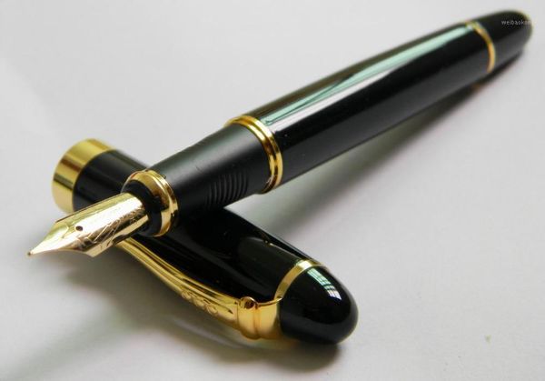 

fountain pens jinhao 450 black metal golden clip medium nib pen1