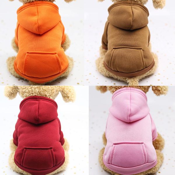 

dog apparel warm clothes winter pet clothing for fashion outfits coats soft sweater hoodie solid color puppy supplies m l xl