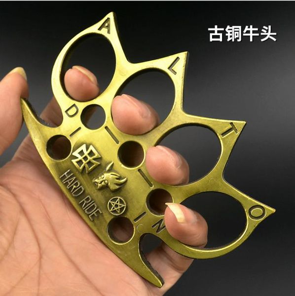 

19 thickened bull head tiger finger glove hand clasp fist clasp iron four-finger tiger legal defense self-defense weapon