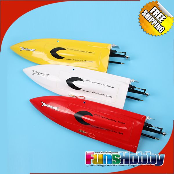 Tenshock Mini Mono Glasfaser ARTR RC Spielzeugboot W/Motor ESC Propeller High Speed Remote Radio Control Elektrisch für Kinder Erwachsene 201204