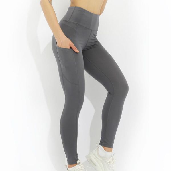 

yoga outfits 2021 sport leggings pants women tights fitness legging with pocket sports pant seamless running stretch girls gym trousers, White;red