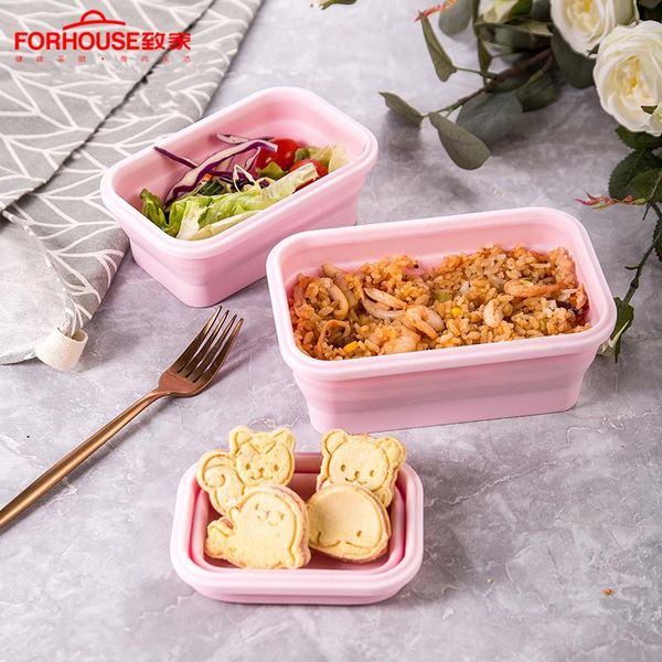 

прямоугольник силиконовые складная lunch box folding хранения продуктов контейнер портативный bento box прямоугольник силикон 50 рабата jllj