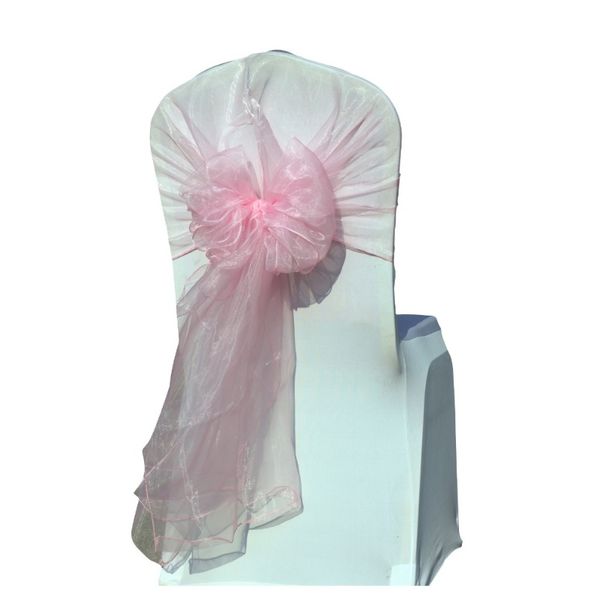 

бесплатная доставка 100 шт. лот свадебные органза стул стул стул капюшон стул лук крышка для свадебных событий вечеринка банкетный стул узел