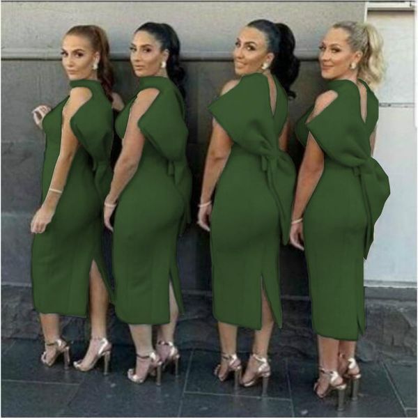 

dark green dress party with back big bowtie sleeveless women vestido bridesmaid's gown club bodycon event celebrate fashion, Black;gray