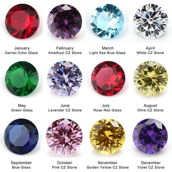 

wuzhou jiangyuan gmes 50pcs per colors total 600pcs round birthday stone loose glass stone and cubic zirconia synthetic gemstone1
