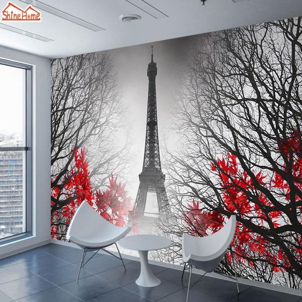 

wallpapers shinehome-european city landscape wallpaper for livingroom 3 d wall paper mural rolls france paris eiffel tower tree home decor