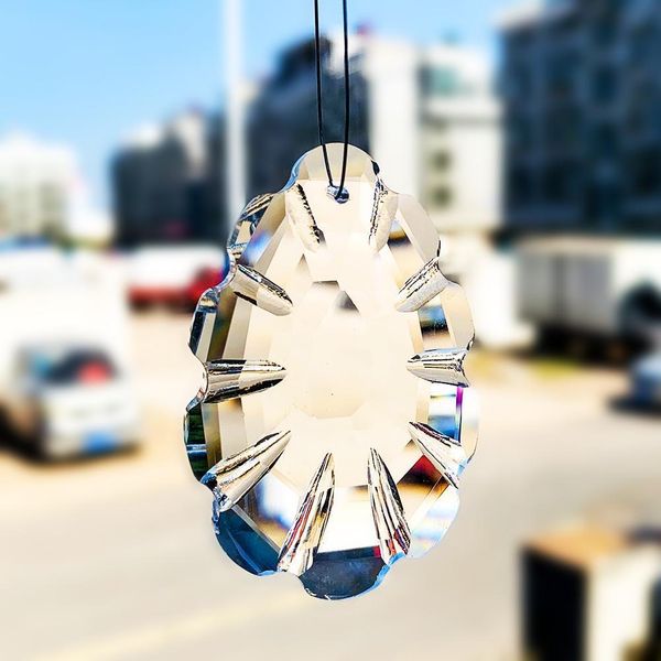 

1pc pine cone glass crystals suncatcher crystal prisms chandelier part pendant chakra hanging crystal home wedding decor 60 75mm h wmtqai