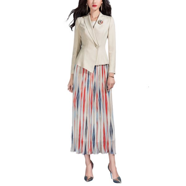 

new spring fashion combining blazer clothes and dress 2 ladies'ensemble 6xpd, White