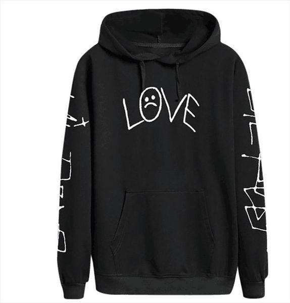 

love sweatshirt men women casual pullovers hip hop fashion loose oversize female hoodie sad face hoody moletom feminino, Black