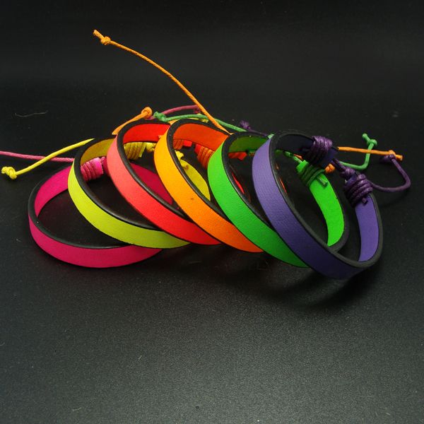 

shipping 2019 new neon leather bracelet jewelry selling design wholesale price, Golden;silver