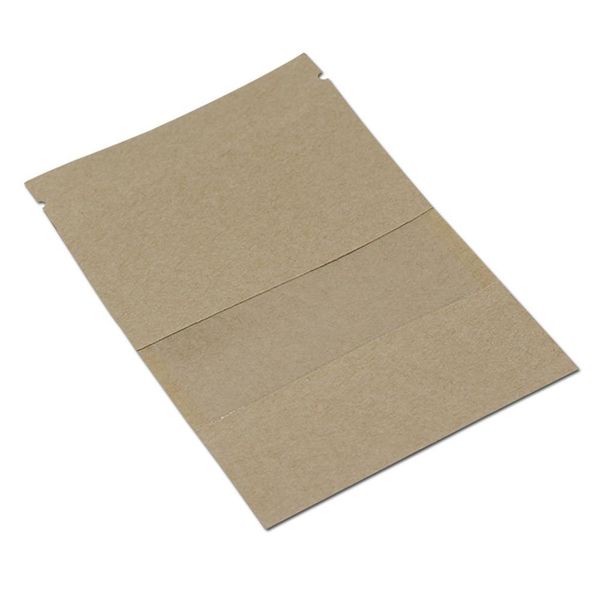 

14x22cm stand up kraft paper bags brown craft zip lock zipper resealable bag for food coffee tea storage pouch with clear h bbyyid