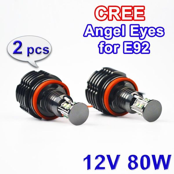 

other lighting system h8 angel eyes e92 led marker for cree chips white red blue yellow 2*40w 80w e90 x5 e71 x6 e82 m3 e60 e701
