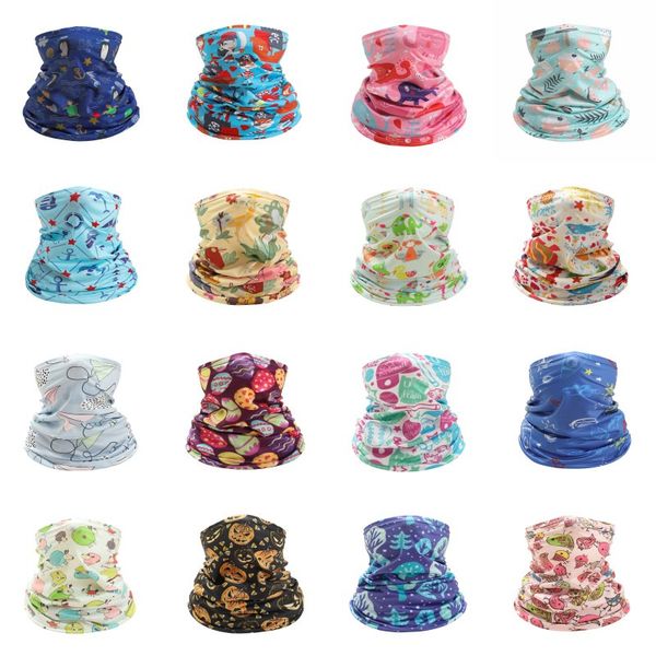 

dhl shipping windproof neck gaiter teenagers uv protection face cover outdoor cartoon bandana kids summer balaclava mask kimter-b267f, Black