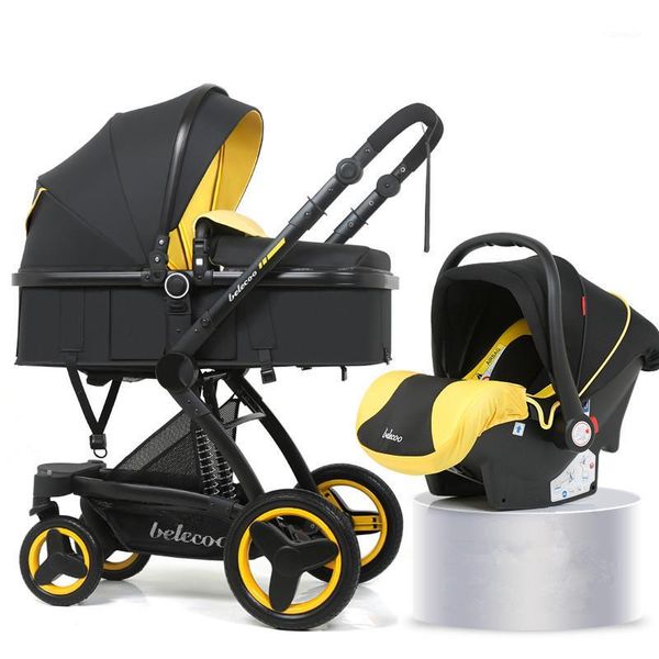

strollers# luxury baby stroller 3 in 1 with car seat portable reversible high landscape mom pink travel pram1