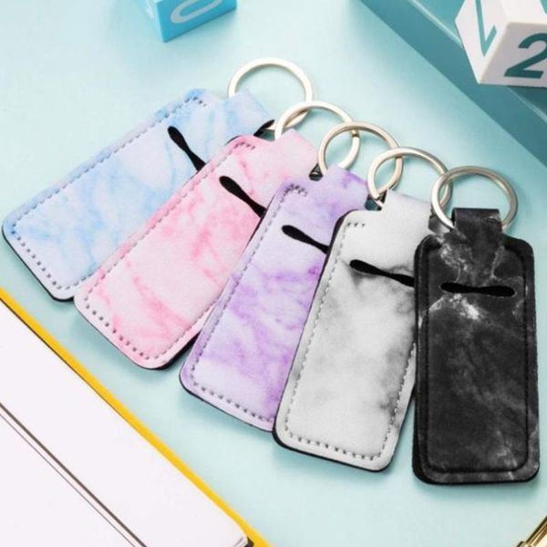 

creative new 5pcs lipstick holder keychains cute design neoprene lip keychain case storage organizer