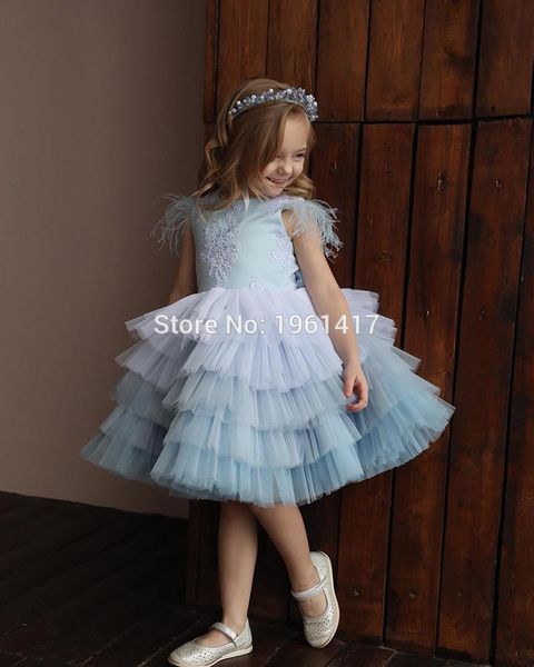

girl's dresses christmas super cute baby girls dress babies tulle tiered party feather pageant, Red;yellow