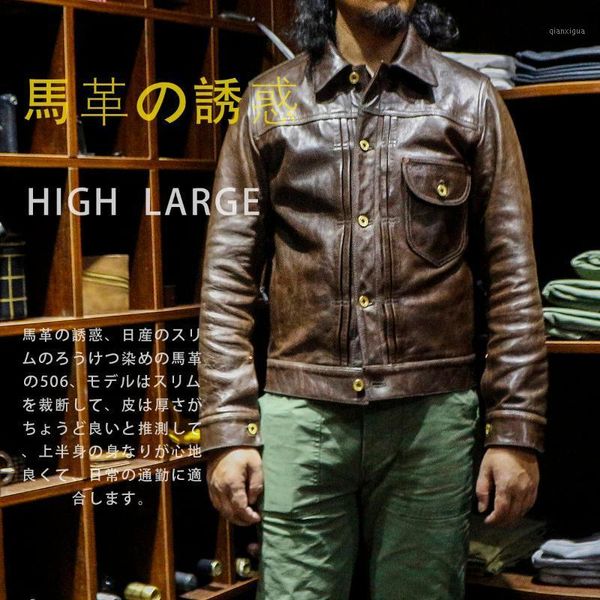 

p506 read description asian small size super quality genuine horse leather jacket slim classic horsehide leather rider jacket1, Black