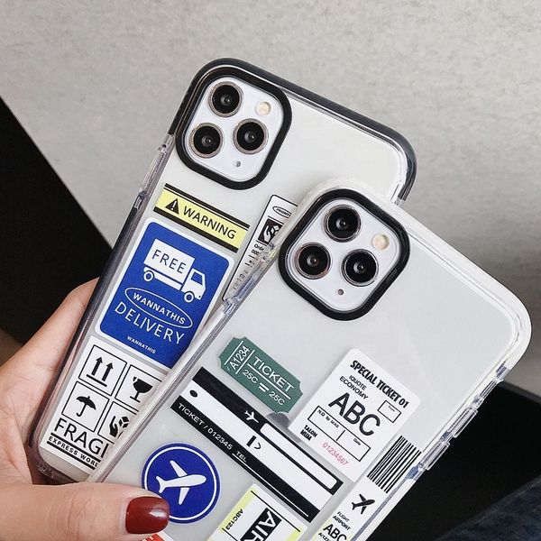 

4fds2awpersonality trend fashion label силиконовая анти-падение подходит для iphone x xr xs 11 12 чехол для мобильных телефонов