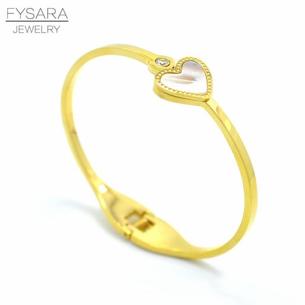 

fysara natural shell сердце браслеты браслет для женщин мода ювелирные изделия из нержавеющей стали шарм pulseiras кристалл браслеты sqcbtc, Black