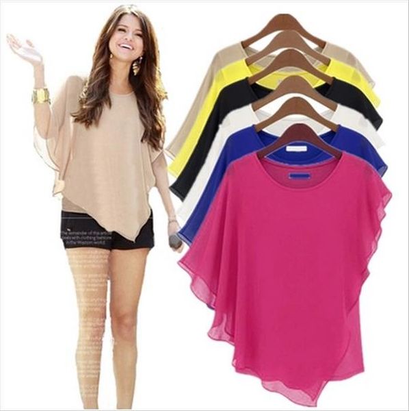 

2020 летние женщины шифон повседневная блузки рубашки blusas, рубашка batwing женщины шифон рубашка, плюс размер wome одежда 4xl 5xl 6xl, White