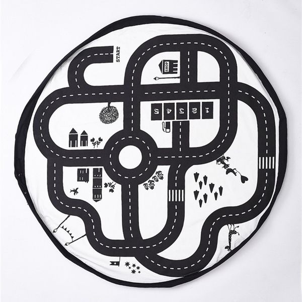 

play mat carpet for children portable storage racing games bag toys for kids carpet circuit car child climbing blanket lj201118