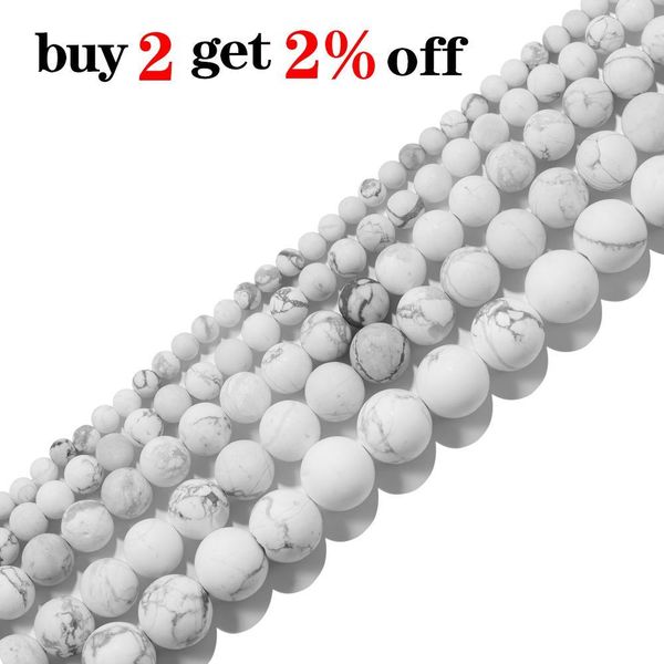 

1strand lot 4 6 8 10mm natural polished matte white turquoises round loose spacer beads for bracelet jewelry makings supplies h bbyxpz