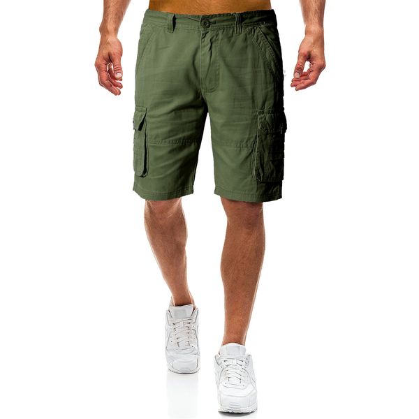 

2021 new mens multi-pockets cargo men work pants summer fashion cotton shorts plus size quality short i5pp, White;black