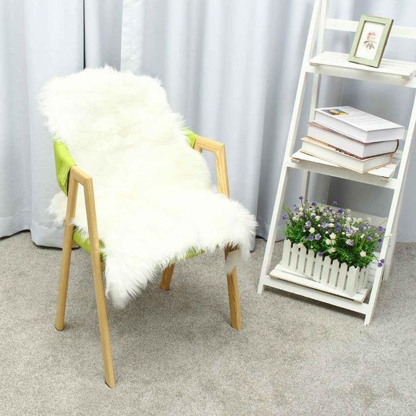 

carpets 1pcs soft fur artificial sheepskin hairy carpet for bedroom living room skin plain rugs fluffy area washable faux mat