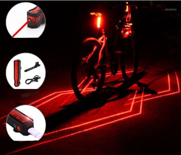 Luzes de bicicleta Giyo luz frontal de segurança traseira aviso de aviso de bicicleta dobrável laser usb cauda recarregável à prova d'água