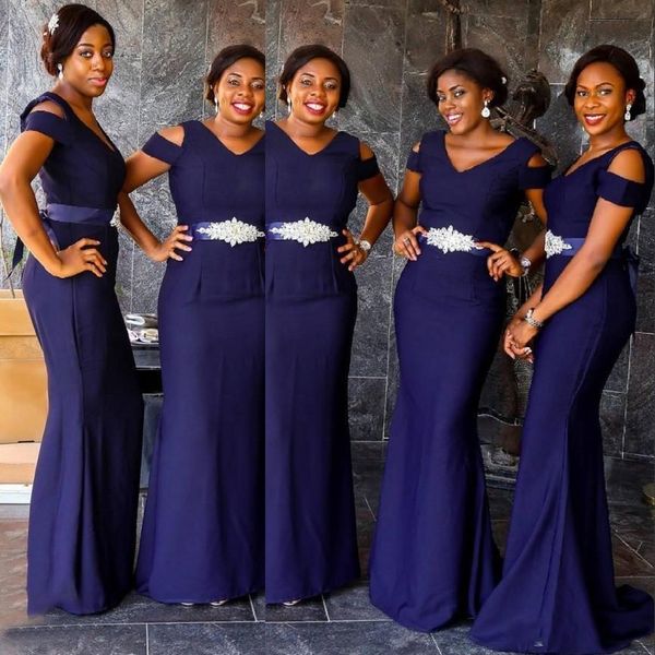 Дешевые южноафриканские фиолетовые v -шейные рукава платья подружки невесты