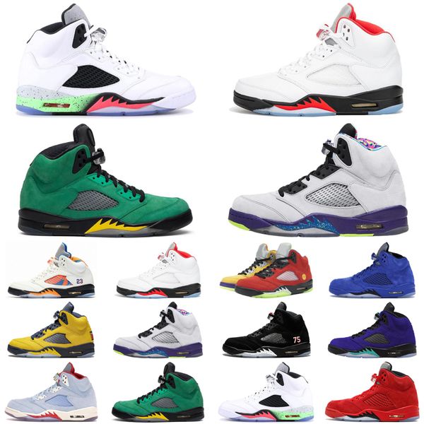 

discount jumpman 5 5s men basketball shoes what the alternate bel fire red black athletic mens trainers sports sneakers size 7-13