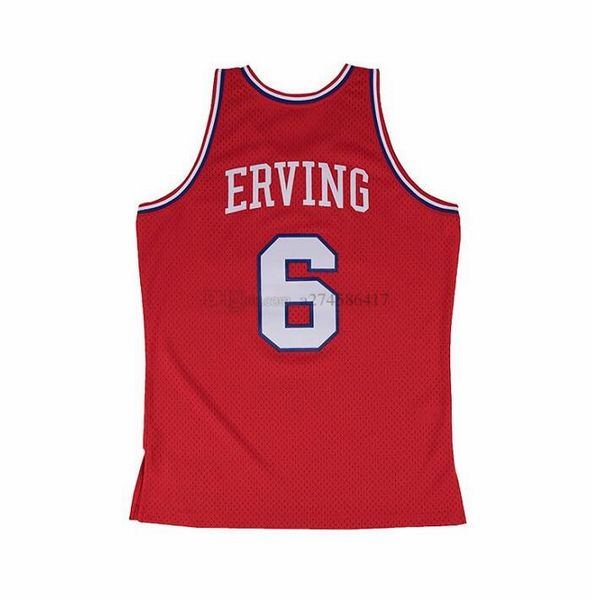 

custom men women youth basketball philadelphiacity team 6 erving mitchell & ness 1982-83 hardwoods classic retro jersey s-6xl, Black;red