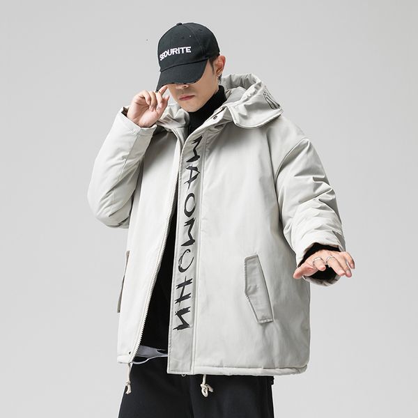 

autumn and winter brand down men's korean fashion jacket versatile large size cotton padded, Black