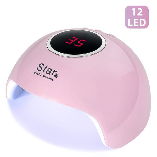 

star 6 nail dryer uv nails lamp for manicure dry nail drying gel ice polish 12 led auto sensor 30s 60s 90s art tools