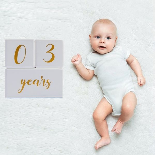 

baby milestone wooden block baby pgraphy milestone memorial monthly newborn commemorative card number p accessories lj201105